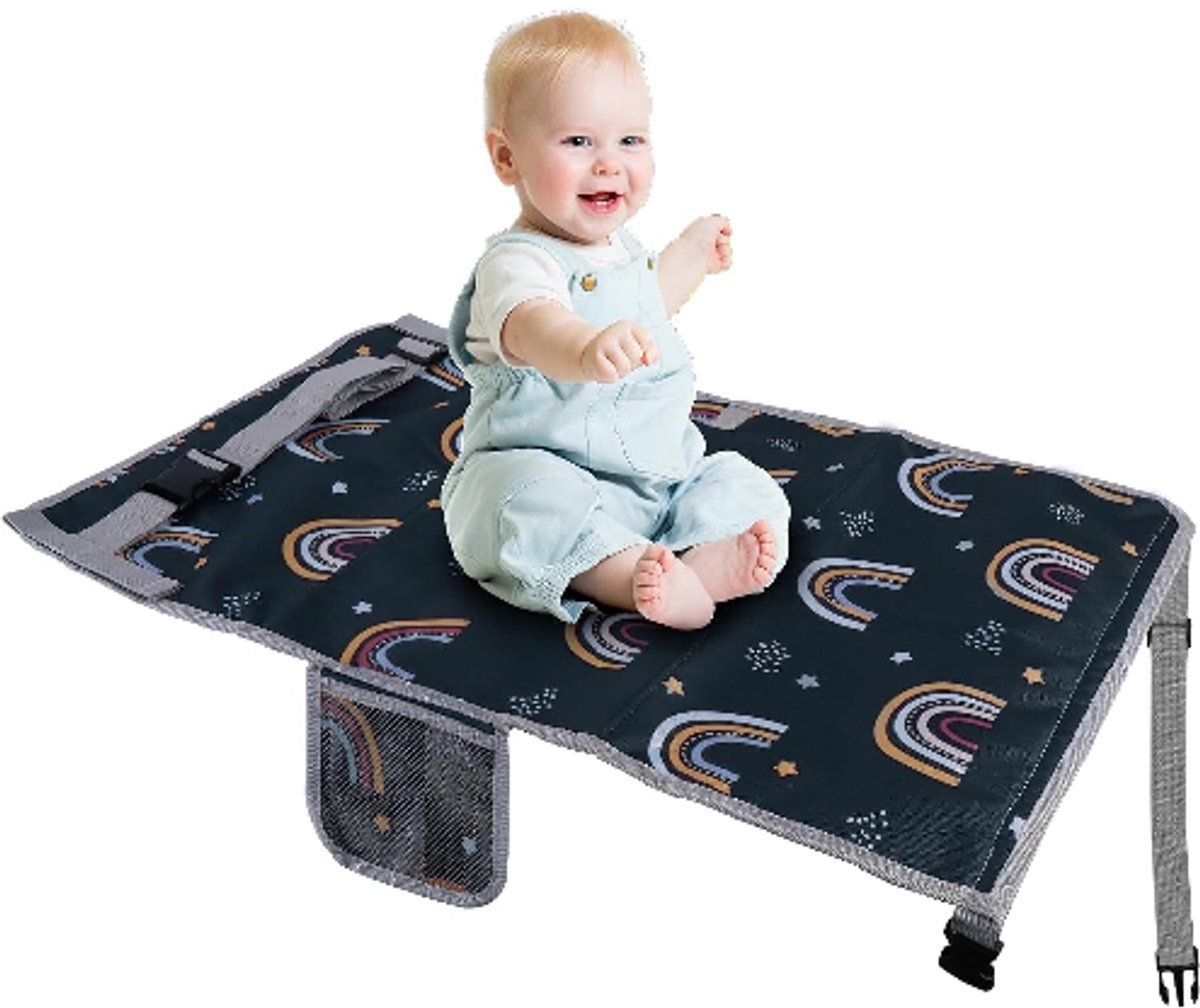 Kids Airplane Bed Portable Baby Flight Footrest Breathable Travel Seat Extender for Toddlers Sleeping, 76x44.5 cm