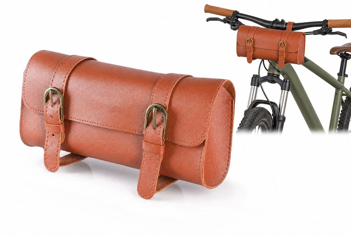 Bike Handlebar Bag, Waterproof Bicycle Front Bag with Adjustable Straps for Road Bike and Mountain Bike