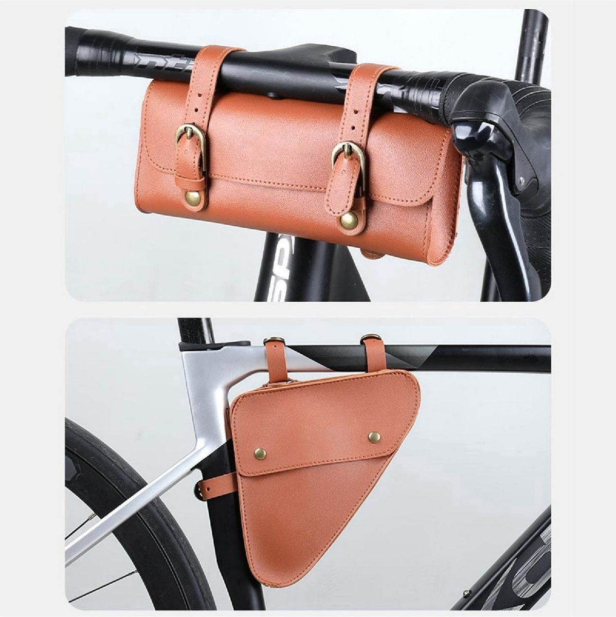 Bike Handlebar Bag, Waterproof Bicycle Front Bag with Adjustable Straps for Road Bike and Mountain Bike