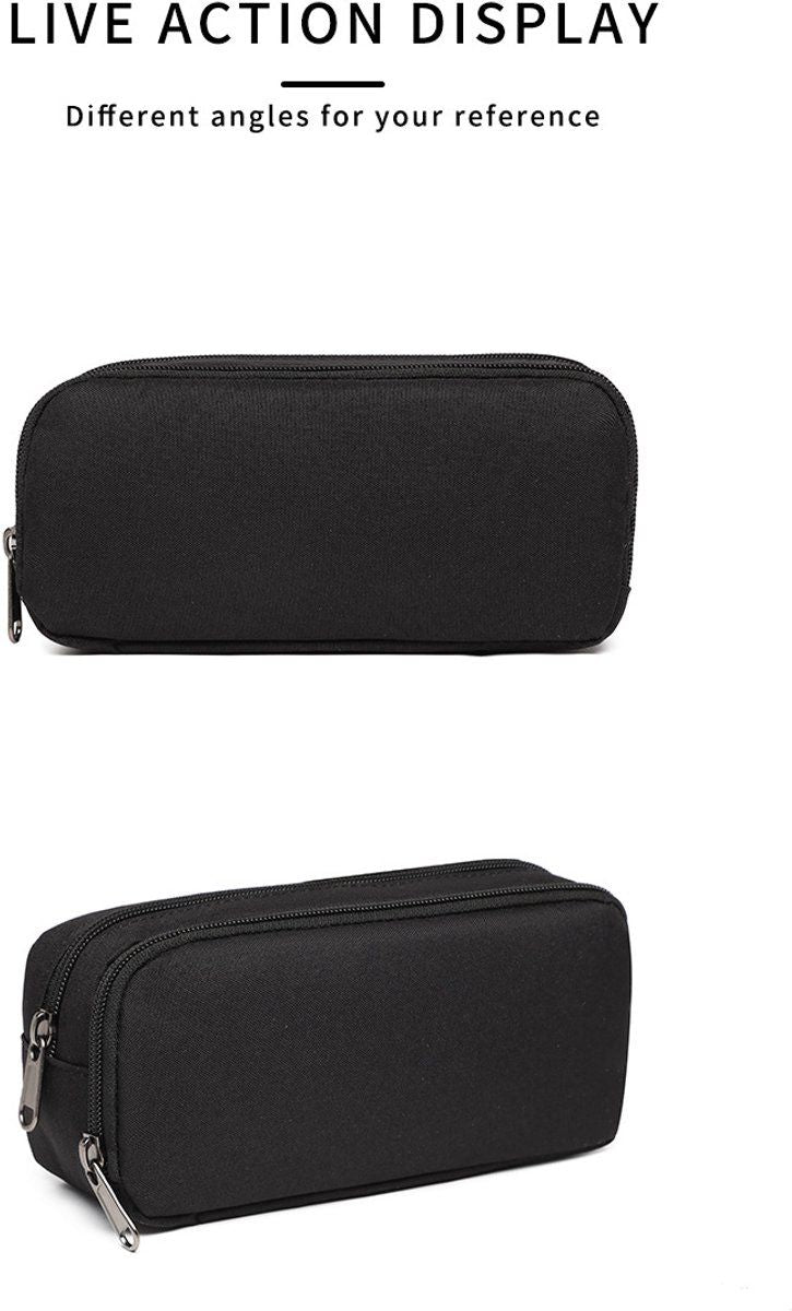 Large Capacity Pencil Case for School, Double Zipper Pen Bag Organizer for Boys and Girls, Light Green