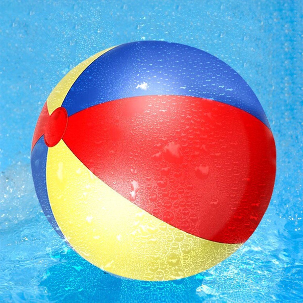 Inflatable Beach Ball XXL Colorful Blue Yellow Red for Swimming Pool Beach and Summer Parties Includes Air Pump, 100 cm Diameter