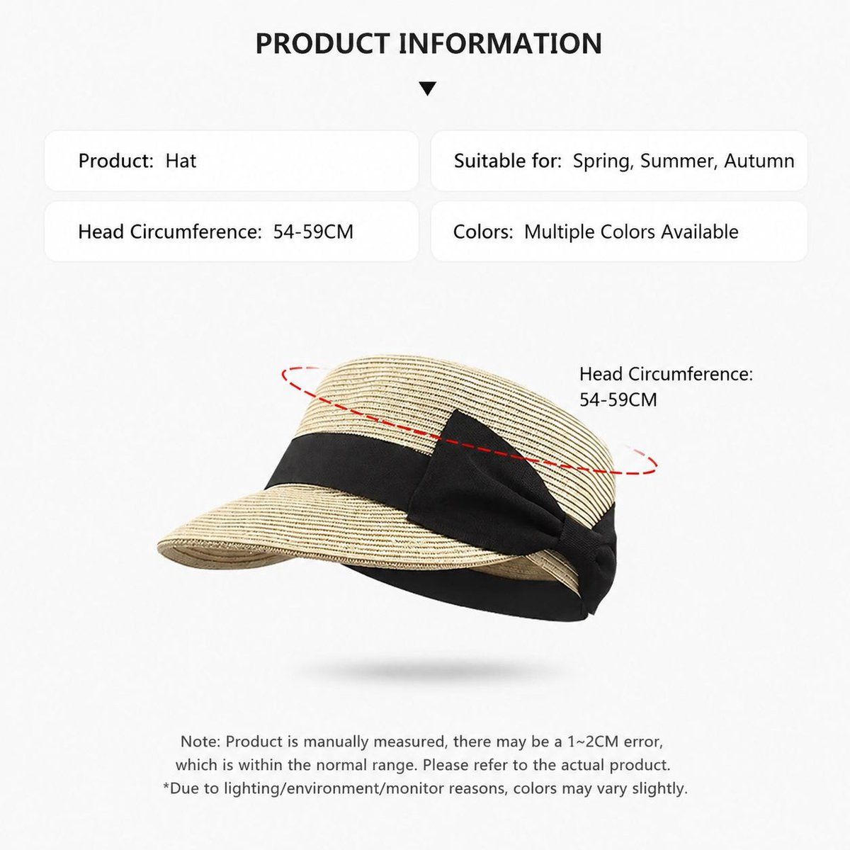 Women Straw Sun Visor Hat with Bow, Trendy Summer Beach Cap for Travel and Outdoor Activities, Khaki