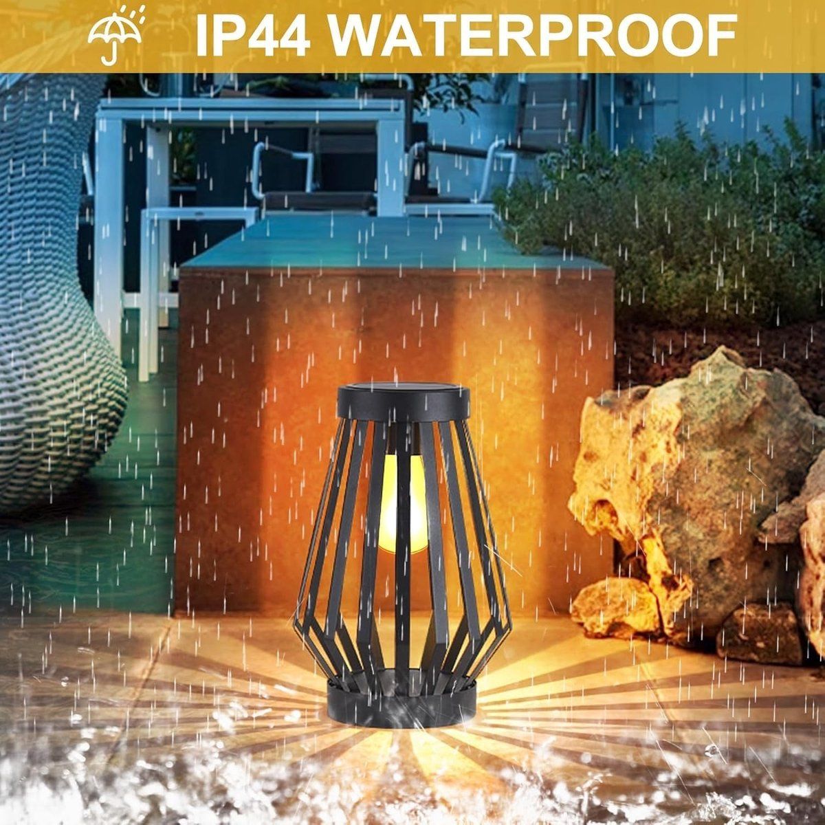 1 Pack Solar Lantern Replacement Head, Waterproof LED Solar Light Lid for Outdoor Garden Decor, 7 cm, Black