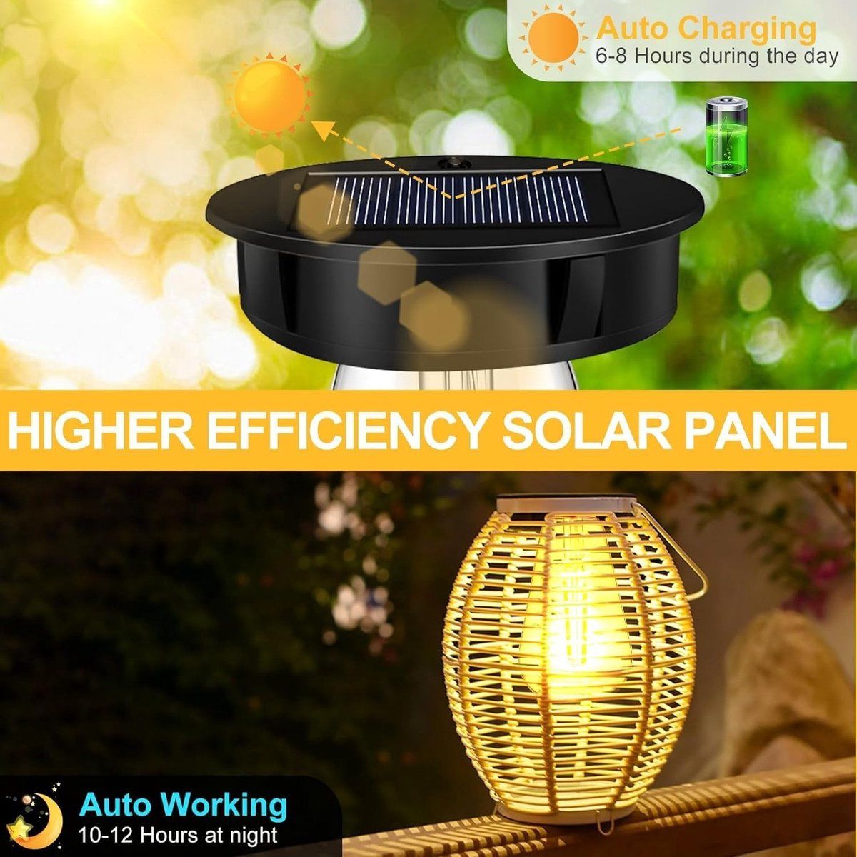 1 Pack Solar Lantern Replacement Head, Waterproof LED Solar Light Lid for Outdoor Garden Decor, 7 cm, Black