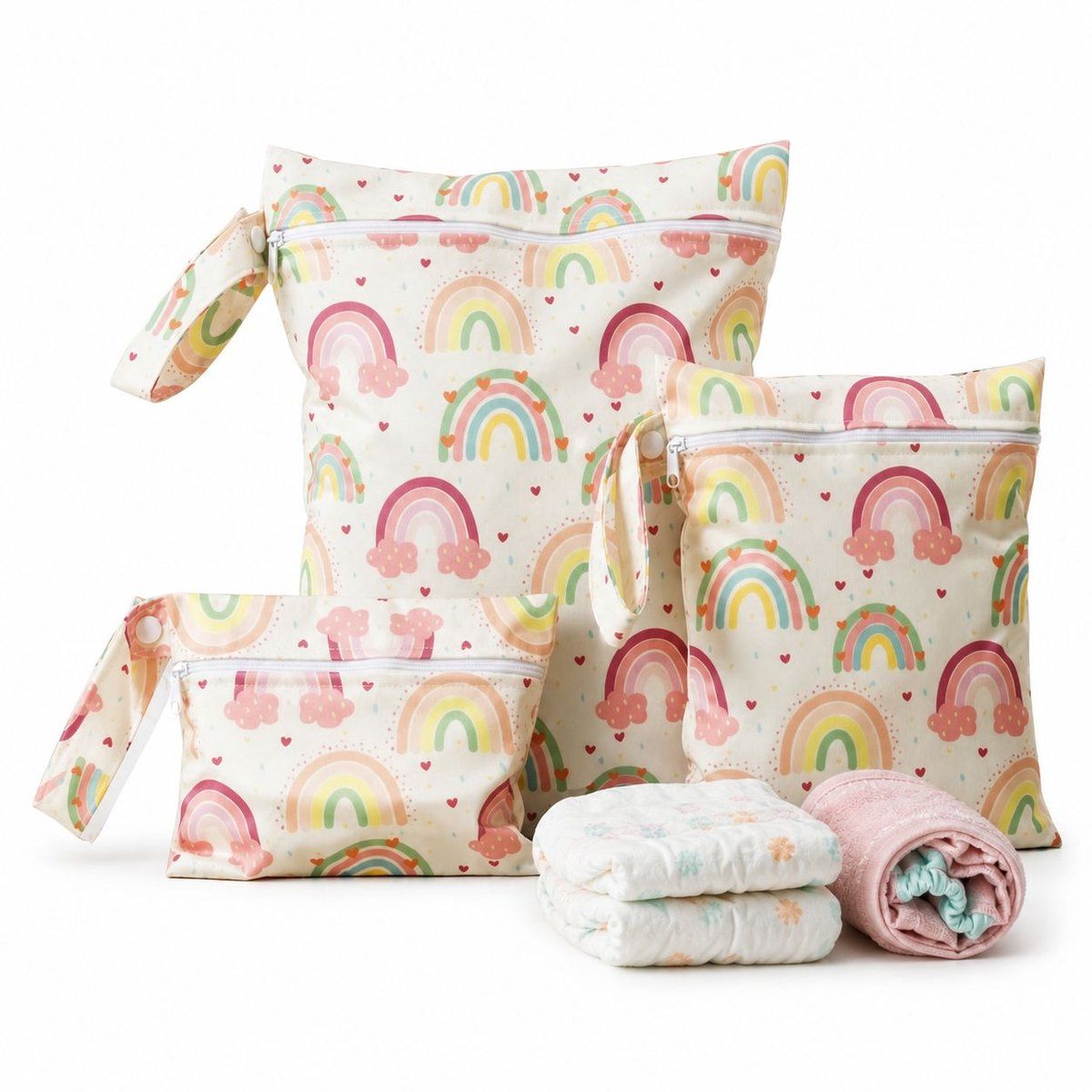 3 Pack Waterproof Wet Bags for Swimsuits Diapers and Travel