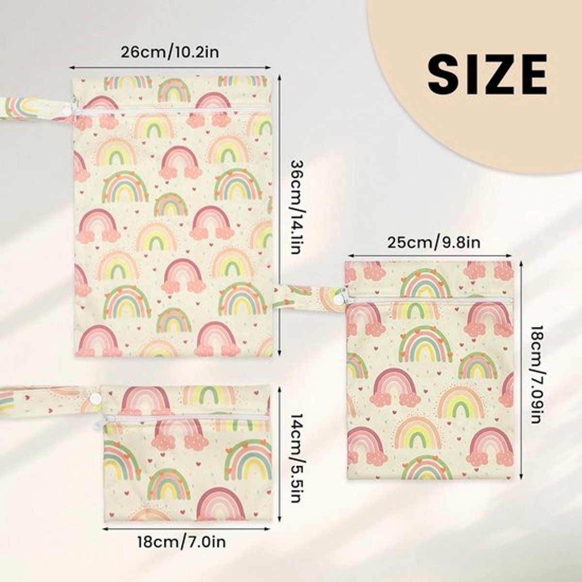 3 Pack Waterproof Wet Bags for Swimsuits Diapers and Travel