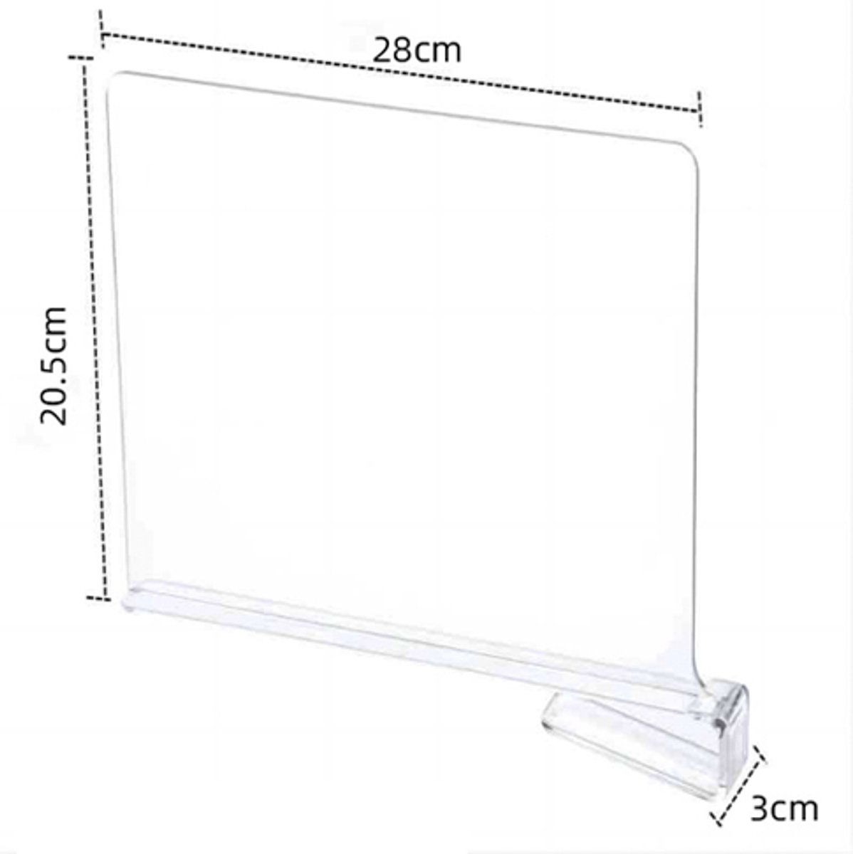4 Pack Acrylic Shelf Dividers, Clear Closet Organizer for Clothes Sweaters Handbags Towels on Wooden Shelves, Transparent, 28x20x3cm