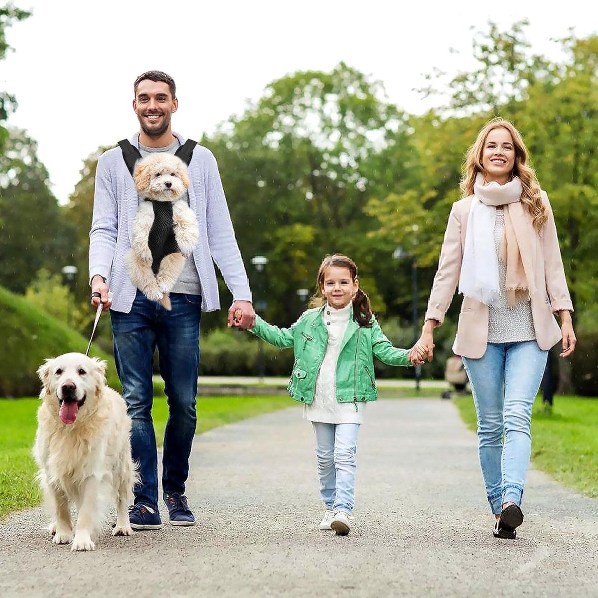 Pet Backpack Carrier, Adjustable Foldable Dog Backpack with Zipper Mesh Ventilation for Small Medium Dogs and Cats, S