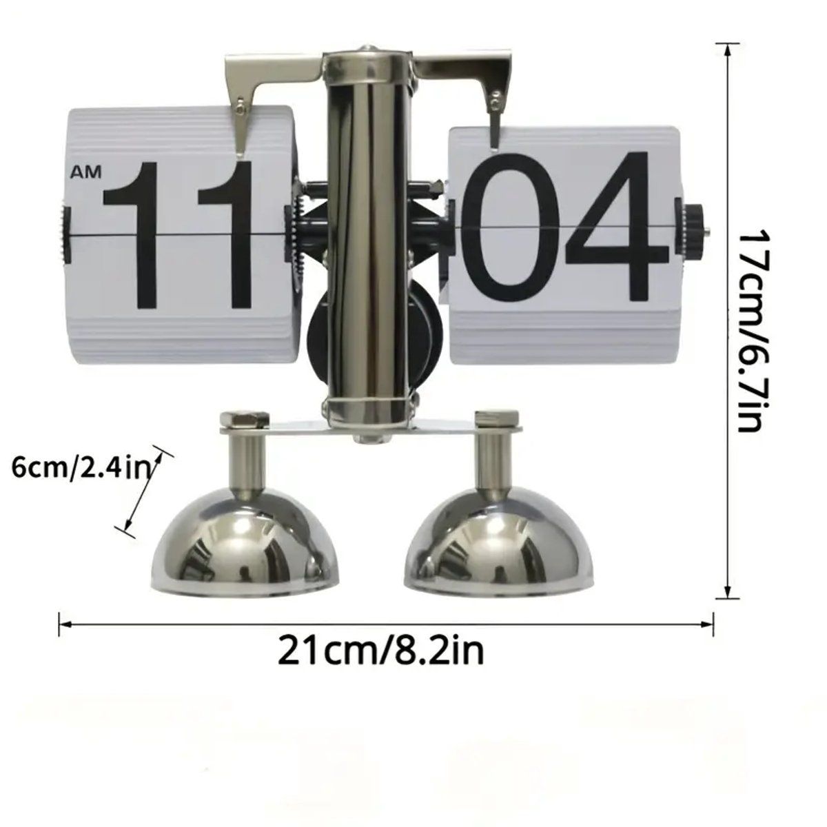 Retro Flip Clock, Automatic Mechanical Flip Desk Clock with Stainless Steel Frame for Living Room, Study, Office