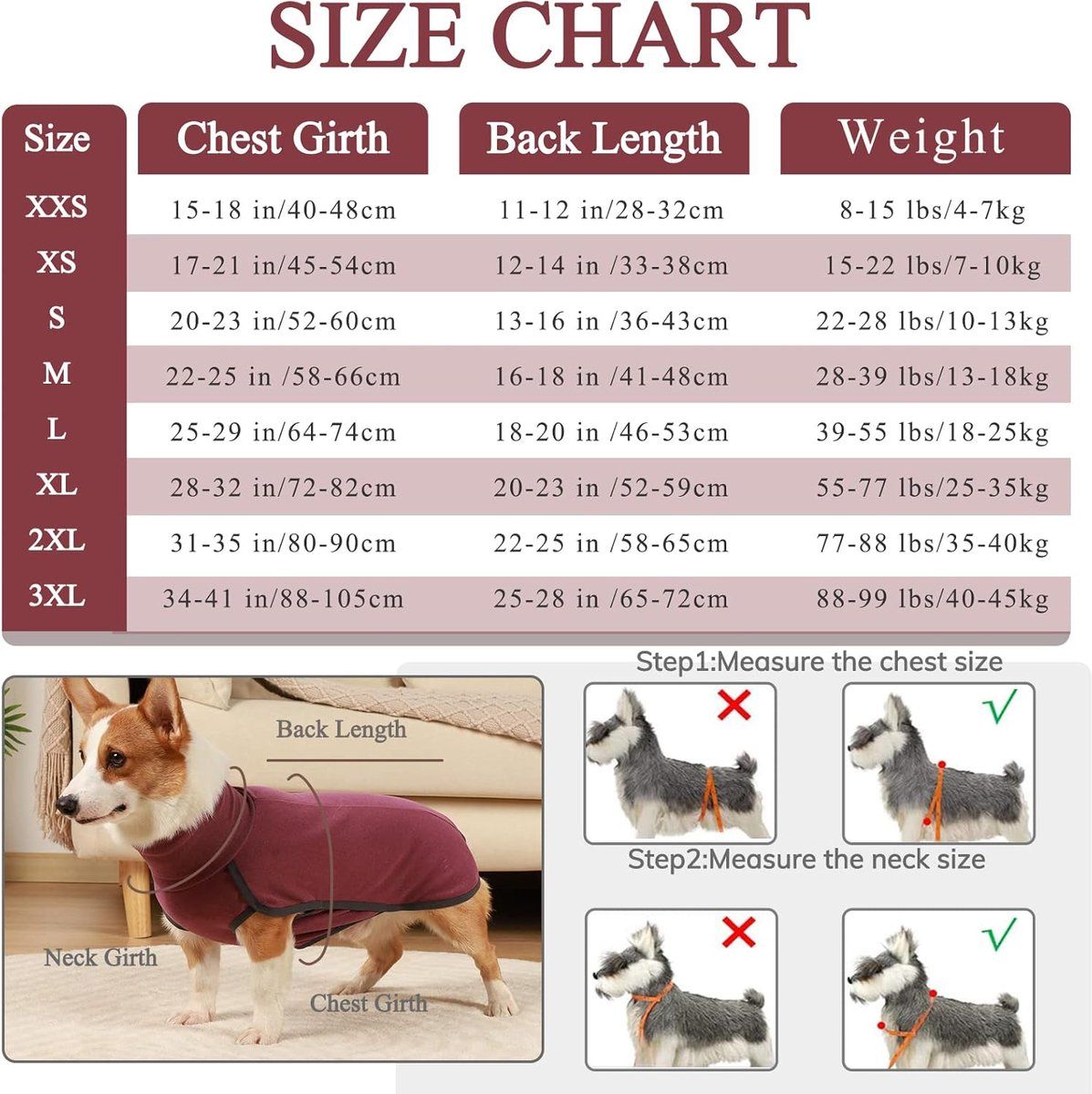Dog Fleece Vest Turtleneck Sweatshirt Warm Lightweight Pullover Puppy Clothes for Indoor Outdoor Use, Red, Size L