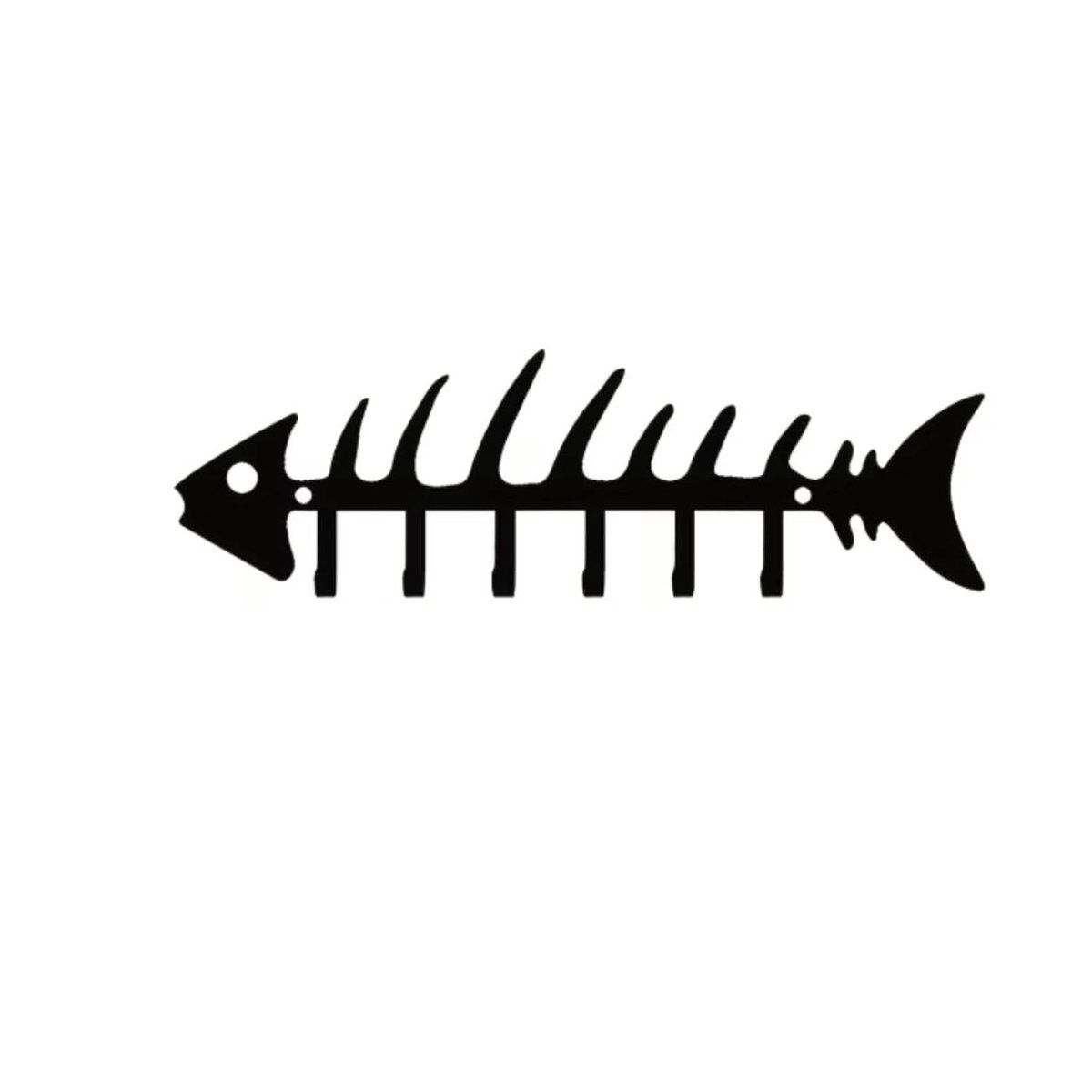 Metal Fish Bone Key Holder Wall Mounted Decorative Hook for Keys and Coats, Sturdy Wall Rack for Entryway Kitchen Living Room and Home Wall Decoration