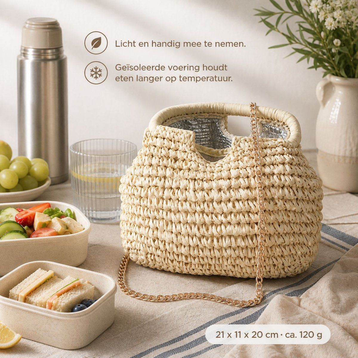Handmade Woven Straw Bag, Stylish Shoulder Tote with Handle, Lightweight Multifunctional Beach Bag for Women, Multiple Colors