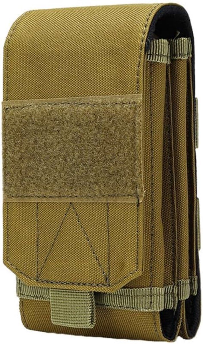 Tactical Waist Bag Men Phone Pouch Belt Holster 600D Oxford Fabric Double Pockets Wear Resistant for Camping Hiking Outdoor Green