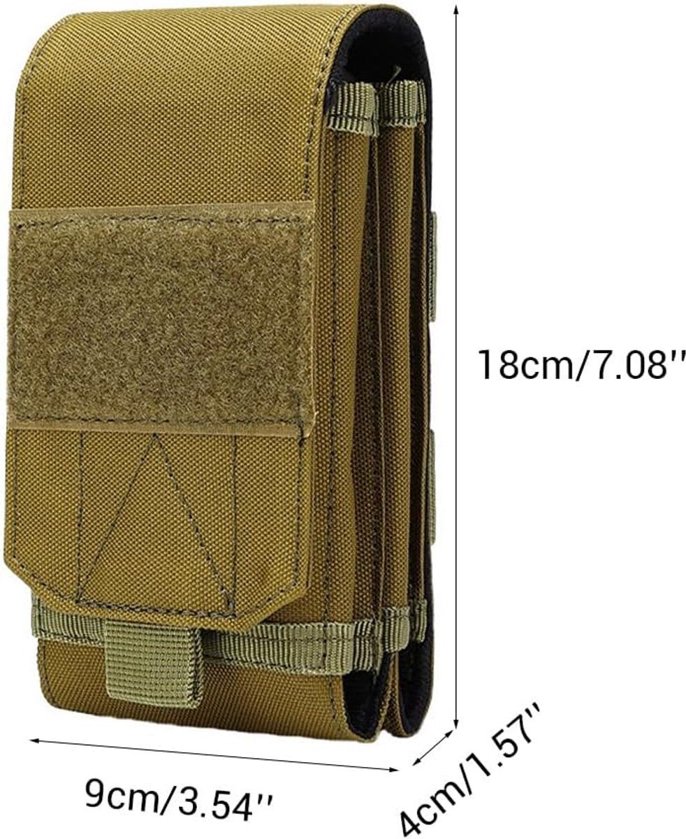 Tactical Waist Bag Men Phone Pouch Belt Holster 600D Oxford Fabric Double Pockets Wear Resistant for Camping Hiking Outdoor Green