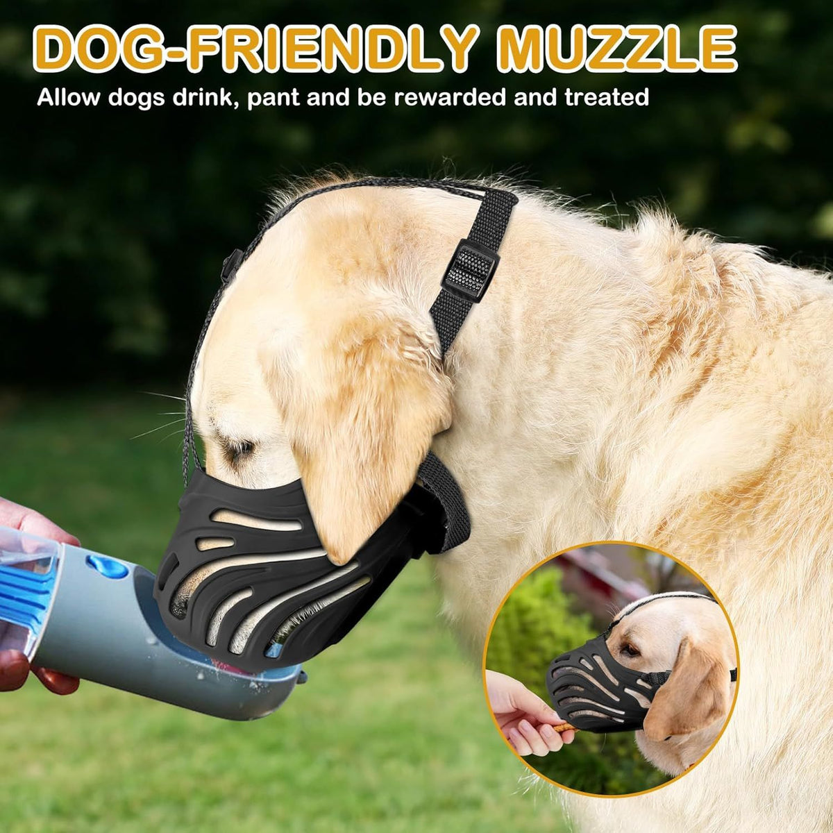 Dog Muzzle, Soft Breathable Dog Muzzles Suitable Dogs, Adjustable Basket Muzzles Prevents Chewing and Biting for Grooming Trimming Training(XXL)