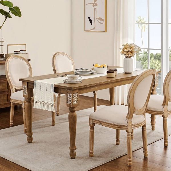 Table Runner, Boho‑Style Woven Table Runner with Knotted Tassels, Farmhouse Home Table Decor, White, 30 × 240 cm