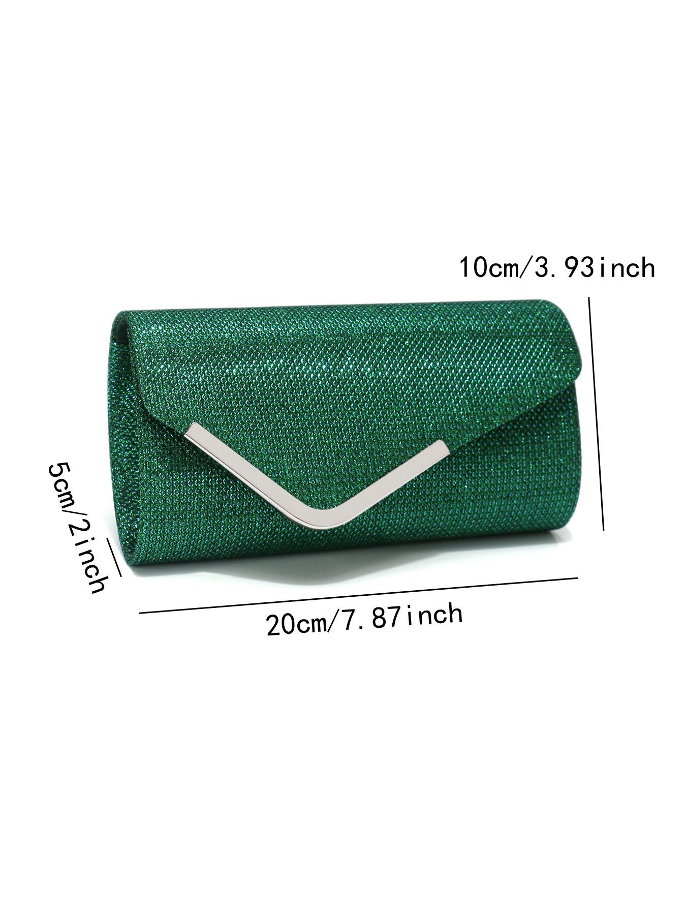 Women Fashion Wedding Evening Clutch Bag, V‑Shaped Metal Trim Versatile Chain Formal Party Handbag for Prom Banquet, Gold