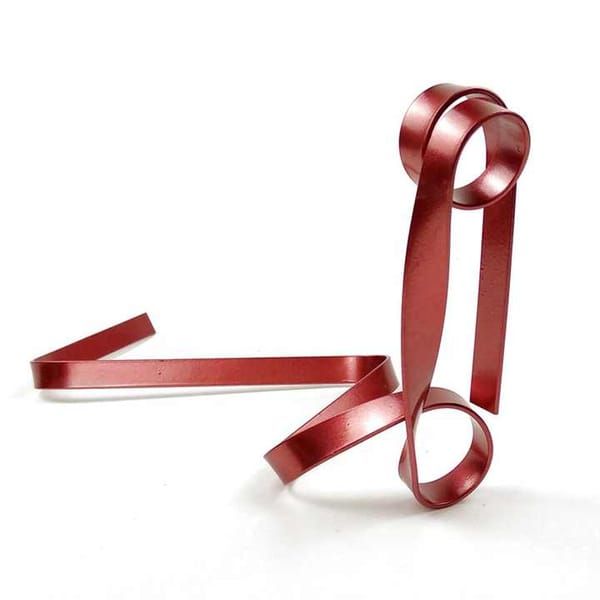 Red Modern Ribbon Wine Bottle Holder, Creative Floating Wine Rack for Home & Bar Decor