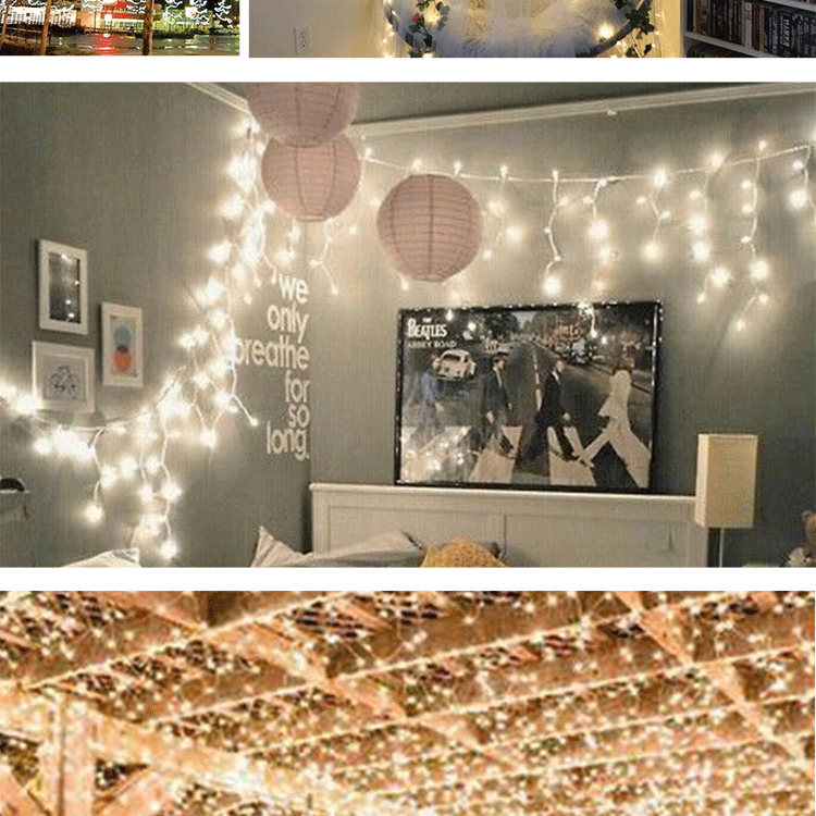 20m fairy lights,200 led string lights,8 lighting modes fairy lights,warm white led fairy lights,garden wedding party lights