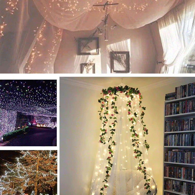 20m fairy lights,200 led string lights,8 lighting modes fairy lights,warm white led fairy lights,garden wedding party lights