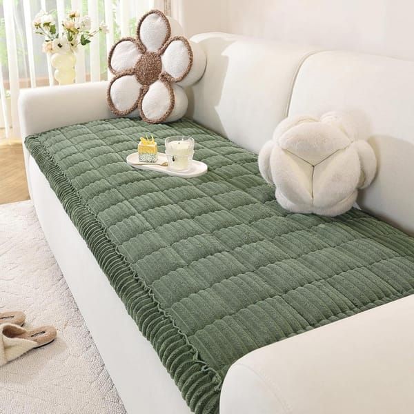 Pet Friendly Sofa Cover for Dogs, Washable Anti-slip Sofa Protector Mat, Dog Couch Cushion for Sofa, 60 x 120CM, Green
