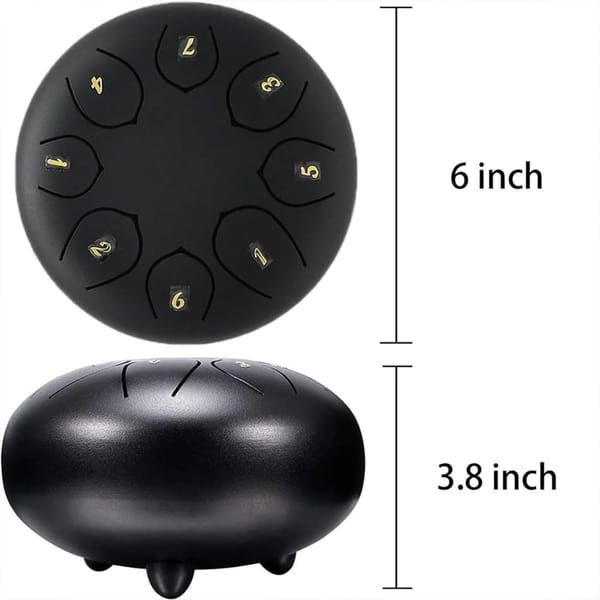 6 Inch 8 Notes Rain Drum for Outdoor Garden, Waterproof Steel Tongue Rain Drum, Outdoor Garden Musical Rain Drum Instrument