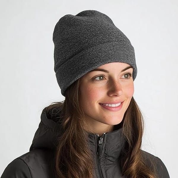 Hat - Knitted hat - Winter hat - Warm hat - Hat with satin lining - warm winter hat - knitted winter hat with fold-over brim - silk lining - soft knitted hat - warm and comfortable - for men and women - grey