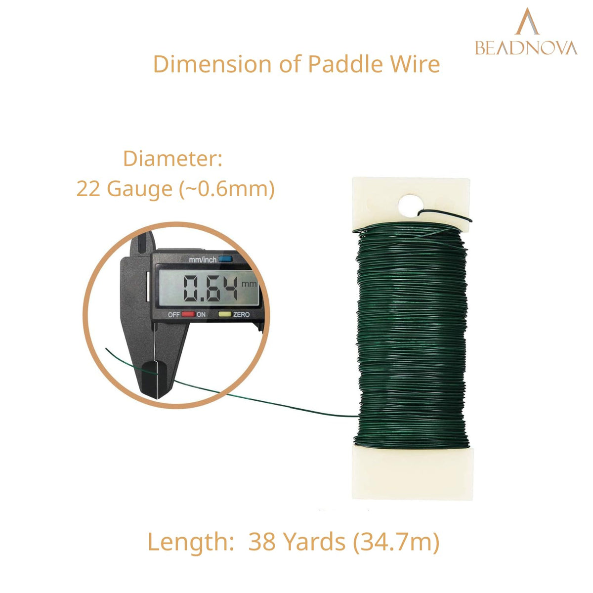 Floral Wire 38 Yards 22 Gauge Paddle Wire for Wreath Making Craft Florist Floral Flower Arrangements Garland