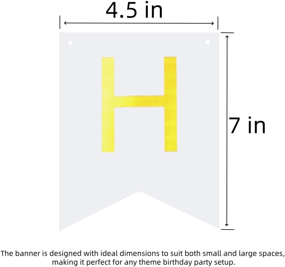 Happy Birthday Banner Birthday Party Supplies Garland Decorations Birthday Signs Nursery Hanging Decor (White)