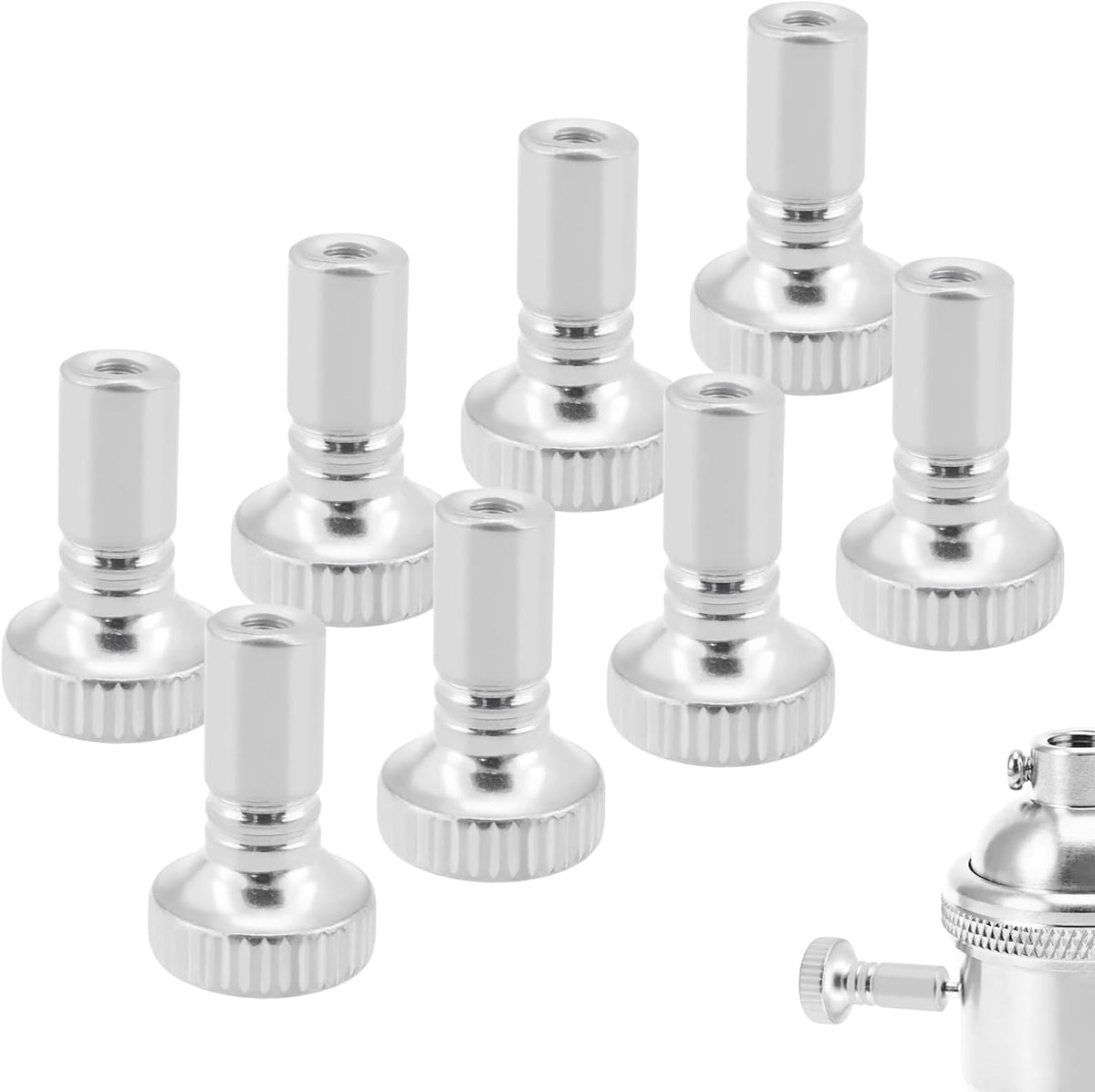 8 Pcs Lamp Switch Knob, Metal Turn On/Off Light Switch Knobs Replacement, Standard Size Twist Switch Knobs (Nickel Color)