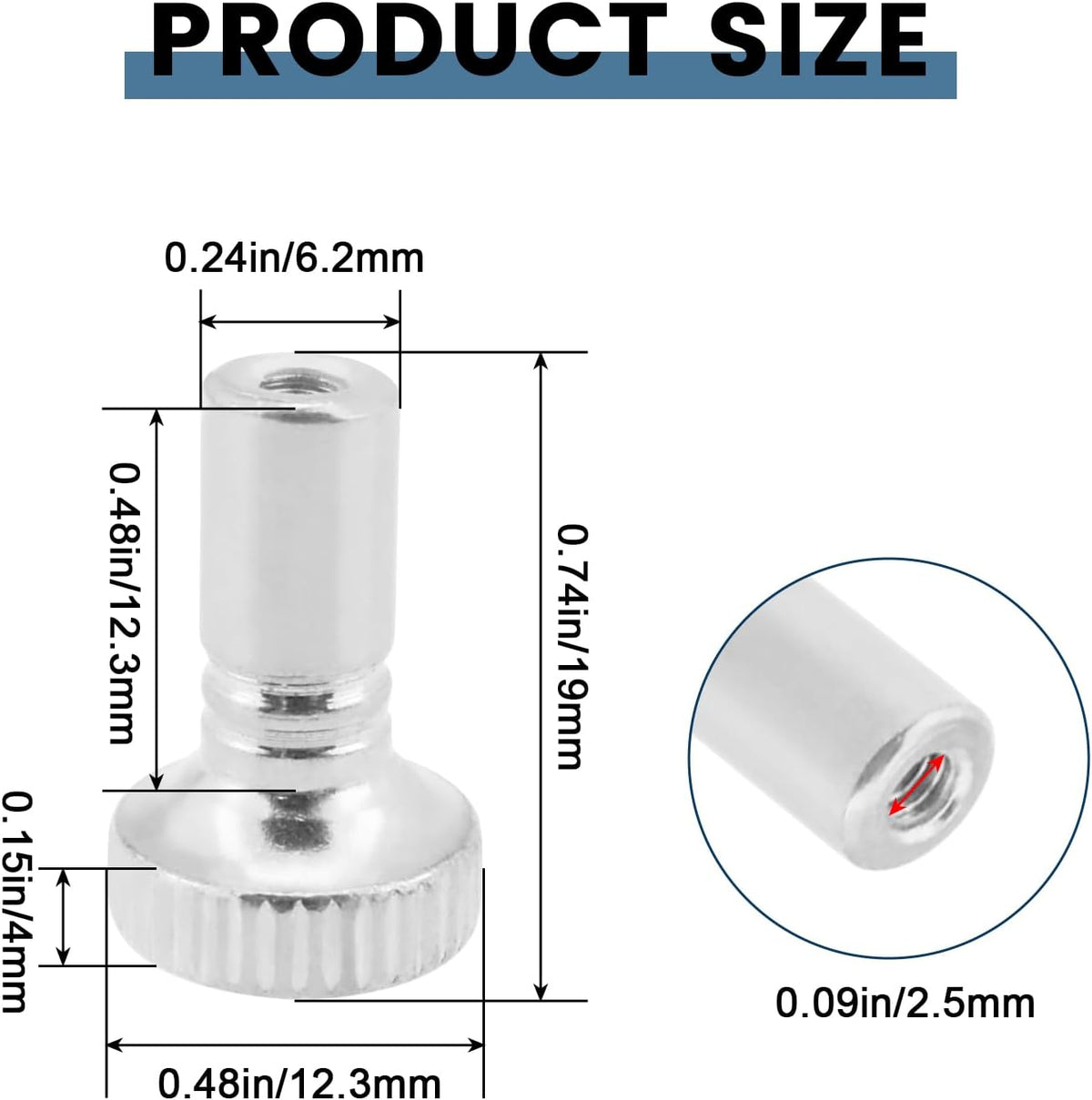 8 Pcs Lamp Switch Knob, Metal Turn On/Off Light Switch Knobs Replacement, Standard Size Twist Switch Knobs (Nickel Color)