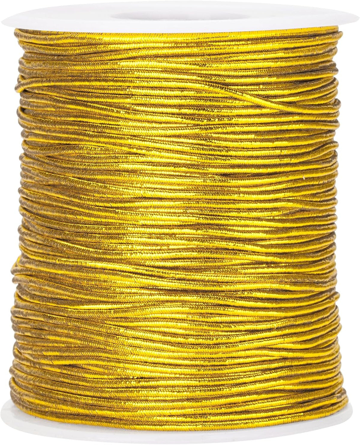 110 Yards Gold Elastic Cord - 1MM Metallic Tinsel String, Jewelry Braided Thread Stretch Gift Wrapping Cords for Bracelet Making, DIY Crafts, Christmas Decor