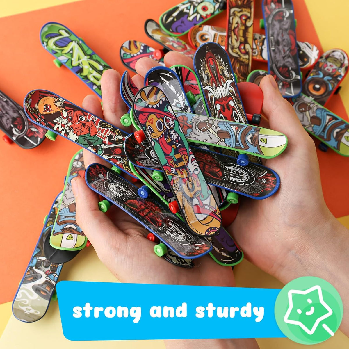 50 PCS Mini Finger Skateboards Party Favors, Easter Gifts & Beginner Practice Set for Kids & Adults, Finger Boards Toy, Easter Classroom Prizes Exchange Gifts