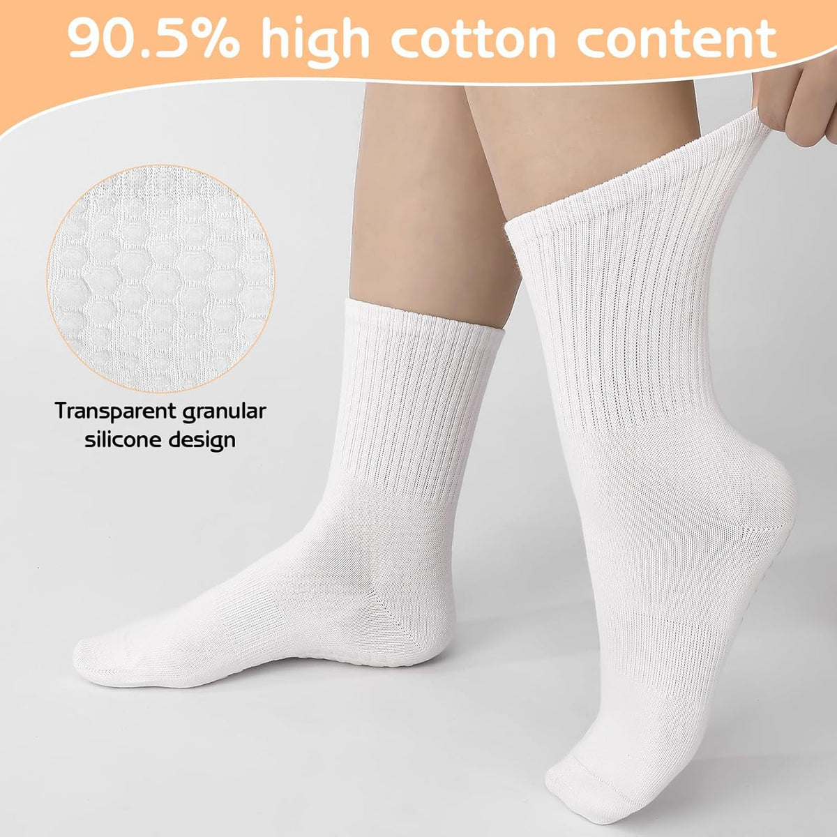 3 Pairs Non Slip Pilates Socks with Grips for Women, Yoga Grip Socks for Yoga, Barre, Dance, Ballet, Fitness