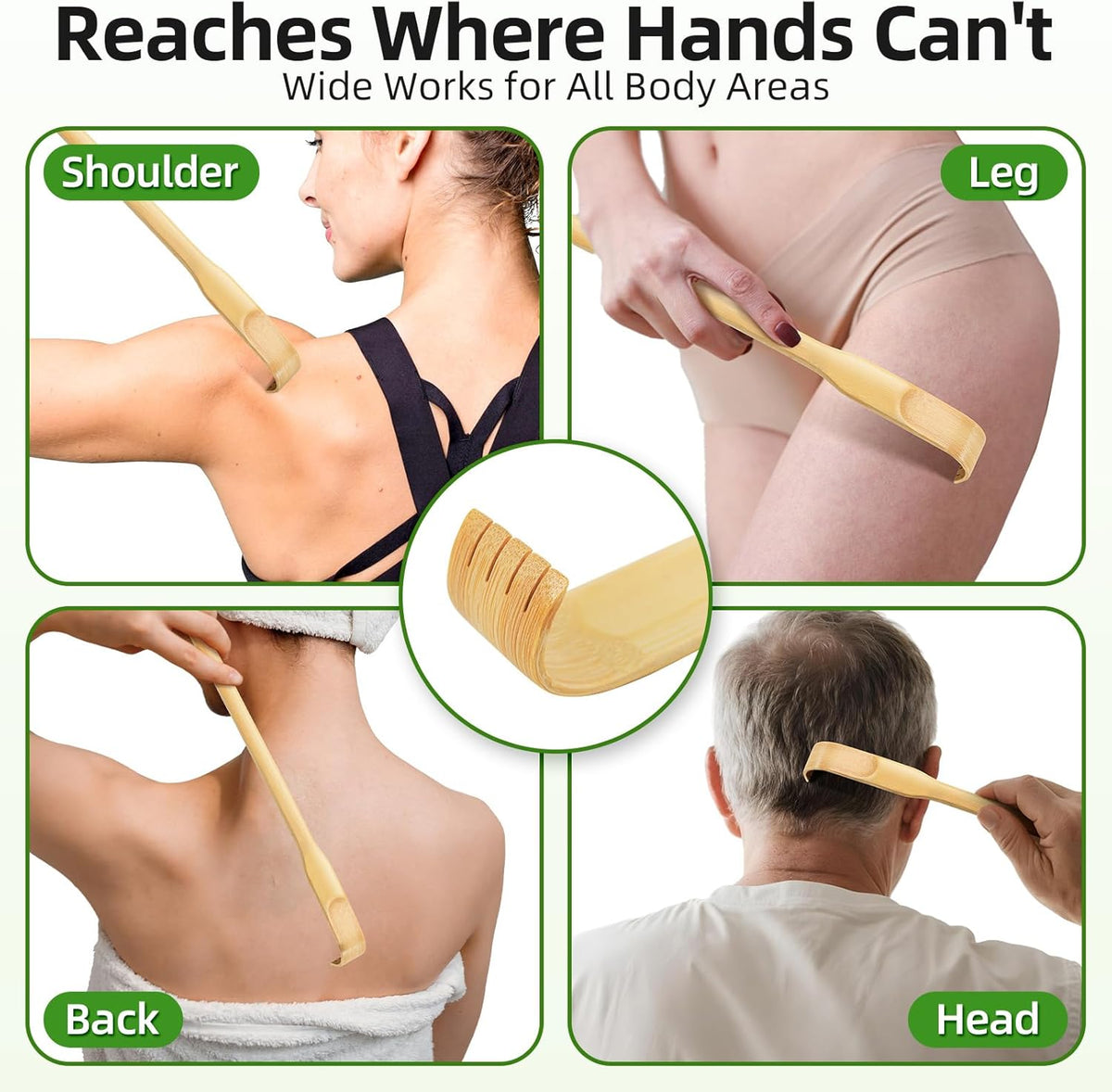 Back Scratcher, 3 Pieces 16.5" Strong Sturdy Self-Massager Therapeutic Bamboo Wooden Back Scratchers for Scratching Itches, Best Gift for Pregnant Women and People Who Need Longer Hands.