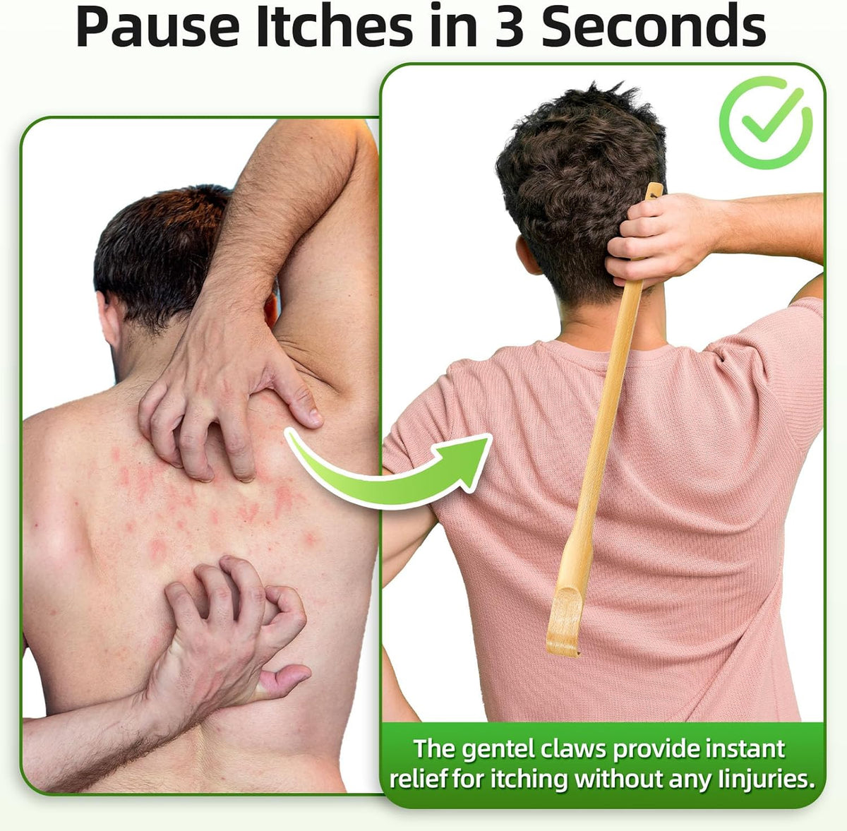 Back Scratcher, 3 Pieces 16.5" Strong Sturdy Self-Massager Therapeutic Bamboo Wooden Back Scratchers for Scratching Itches, Best Gift for Pregnant Women and People Who Need Longer Hands.