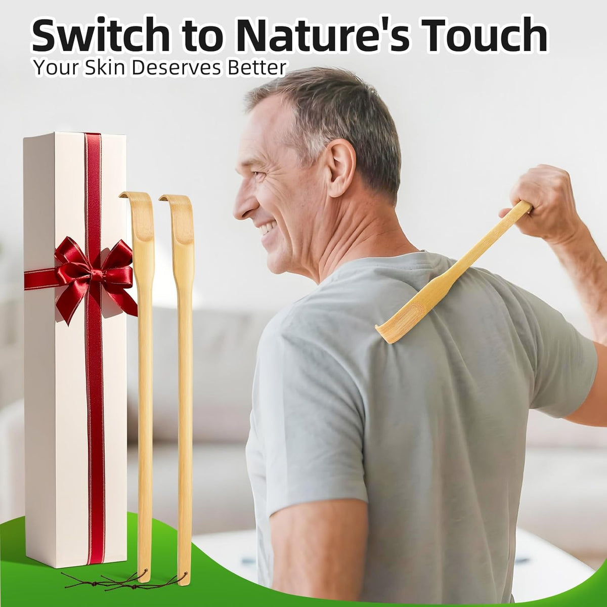 Back Scratcher, 3 Pieces 16.5" Strong Sturdy Self-Massager Therapeutic Bamboo Wooden Back Scratchers for Scratching Itches, Best Gift for Pregnant Women and People Who Need Longer Hands.