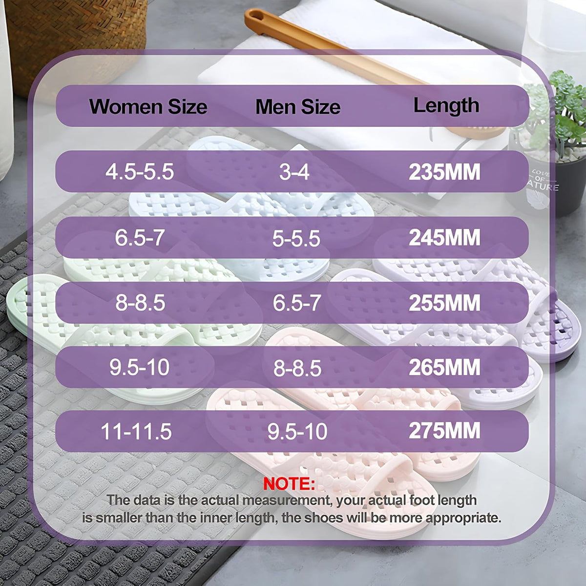Shower Shoes Quick Drying Slippers for Women Men, Non Slip House Shoes Cushioned Thick Sole Bathroom Slippers Indoor Outdoor Soft Platform Sandals for Living Room College Dorm Beach SPA Gym Pool