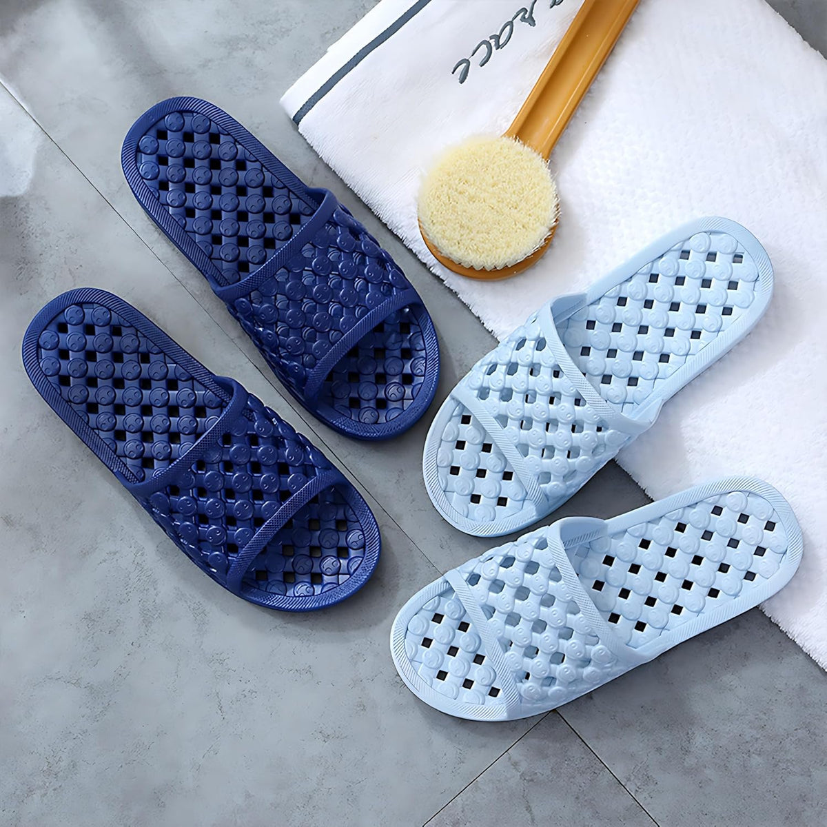Shower Shoes Quick Drying Slippers for Women Men, Non Slip House Shoes Cushioned Thick Sole Bathroom Slippers Indoor Outdoor Soft Platform Sandals for Living Room College Dorm Beach SPA Gym Pool