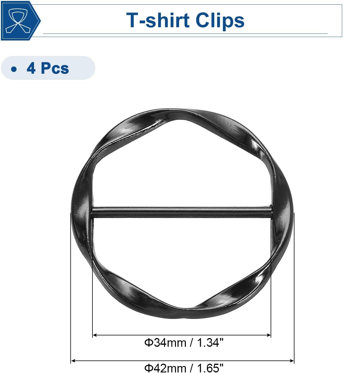 T-shirt Clips, Clothes Knotting Buckle Ring Wrap Holder for Women Scarf, Loose T-shirt