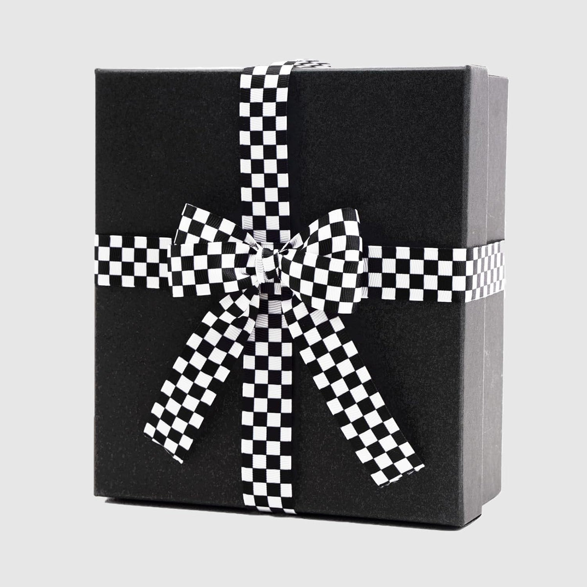 Black and White Checkered Ribbon - Racing Car Theme Black Grosgrain Buffalo Plaid Ribbon for Gift Wrapping, 1 in x 10 Yds White Gingham Ribbons for Crafts, Wreath, and Racing Cakes Decor