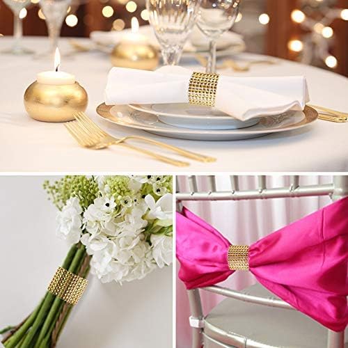 100pcs Napkin Rings, Gold Napkin Rings Buckles for Table Decorations, Wedding, Dinner, Party, DIY Decoration