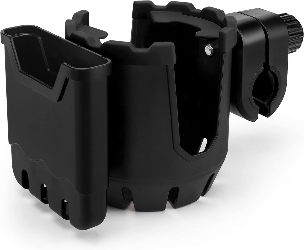 Stroller Cup Holder with Phone Holder, Universal Cup Holder, 2-in-1 Cup Phone Holder for Stroller, Bike, Walker, Wheelchair
