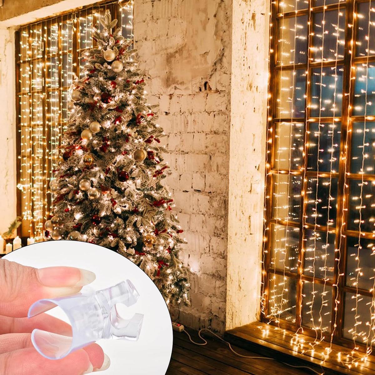 Christmas Light String Suction Cup Holders & Hooks for Seasonal Lights & Xmas Decorations (50Pcs)