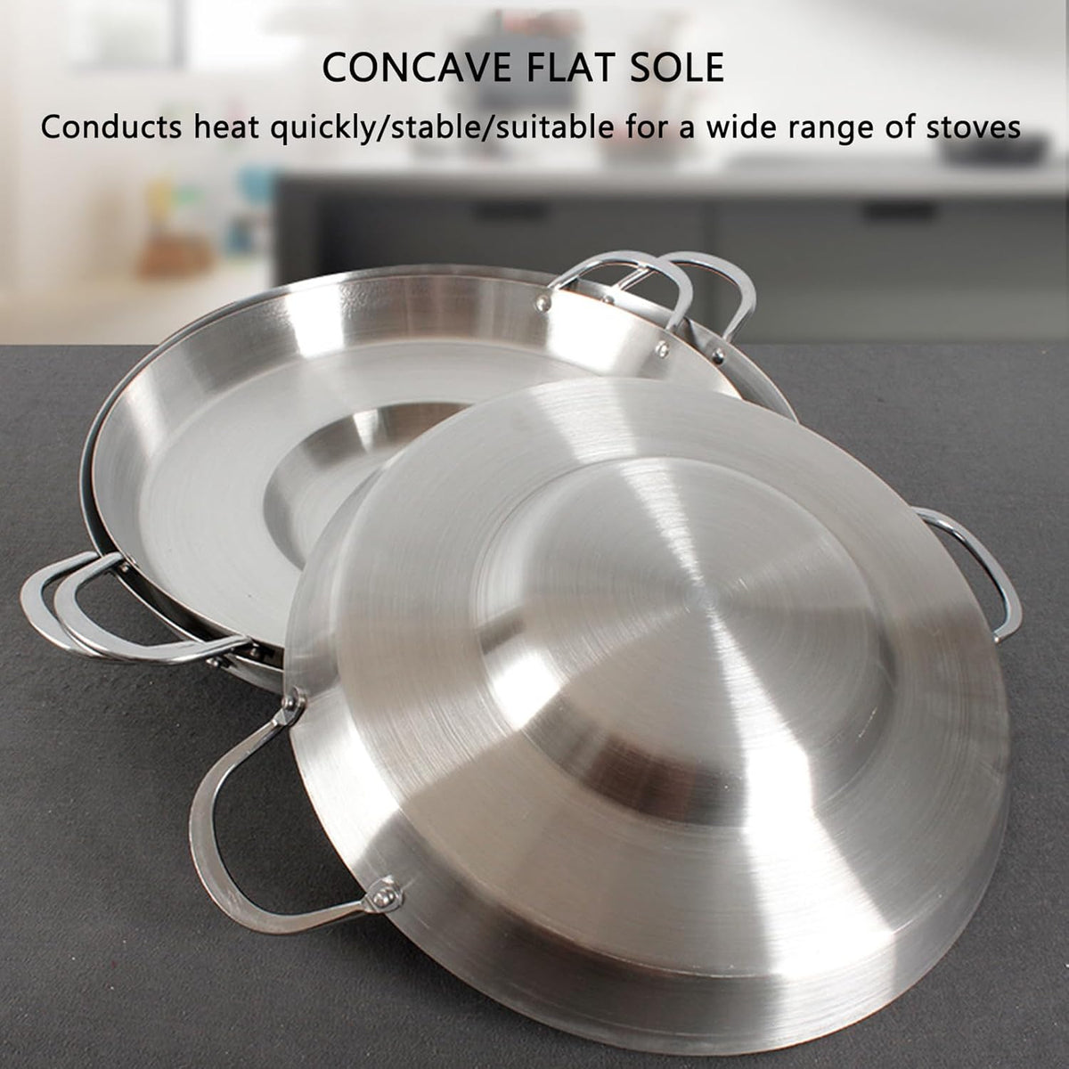38cm Multifunctional Grill Pan with Double Handles - Silver - Suitable for Induction Gas and Barbecue - Camping Cooking Pan
