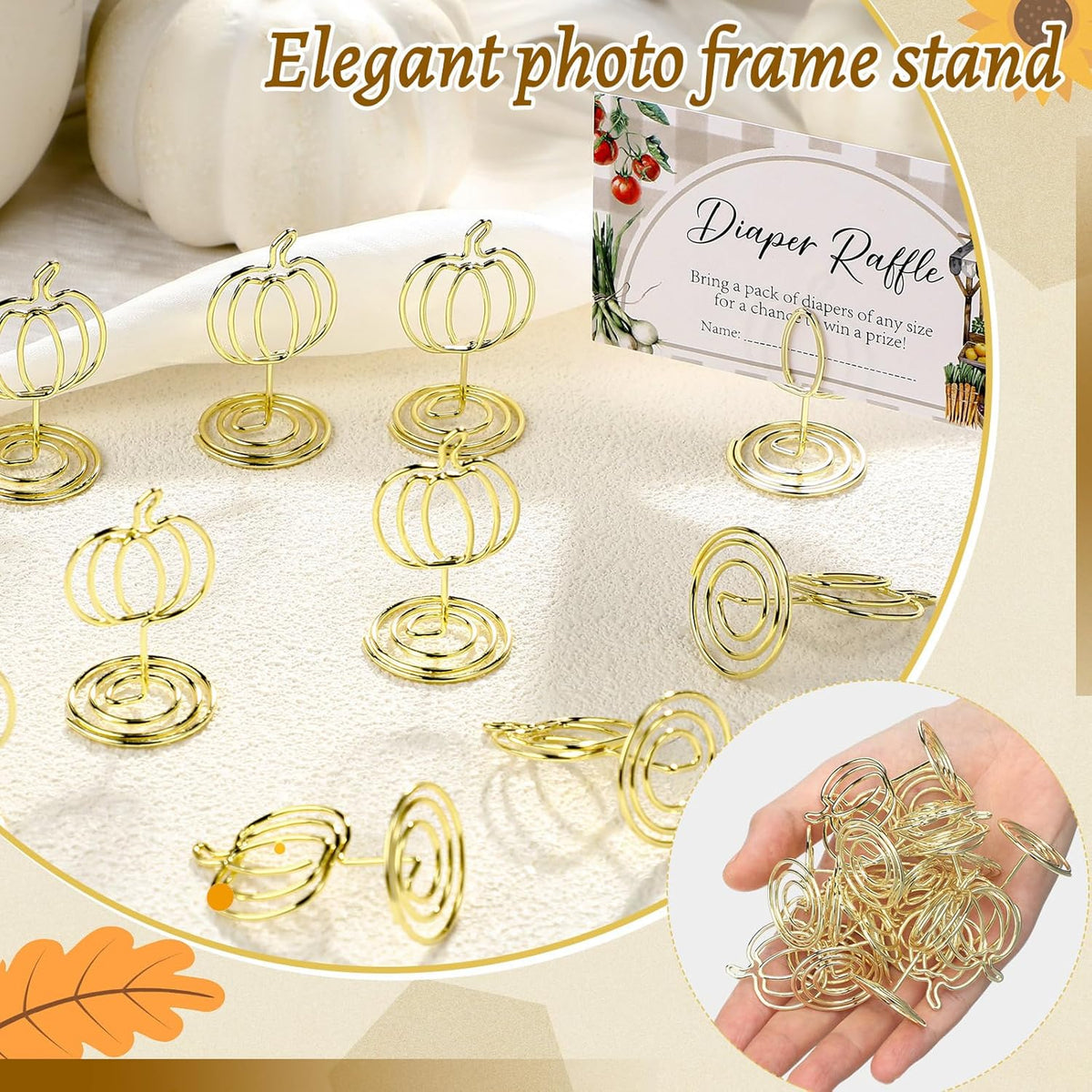 30 Pack Gold Pumpkin Table Decorations 5cm - Autumn Festival Ornaments