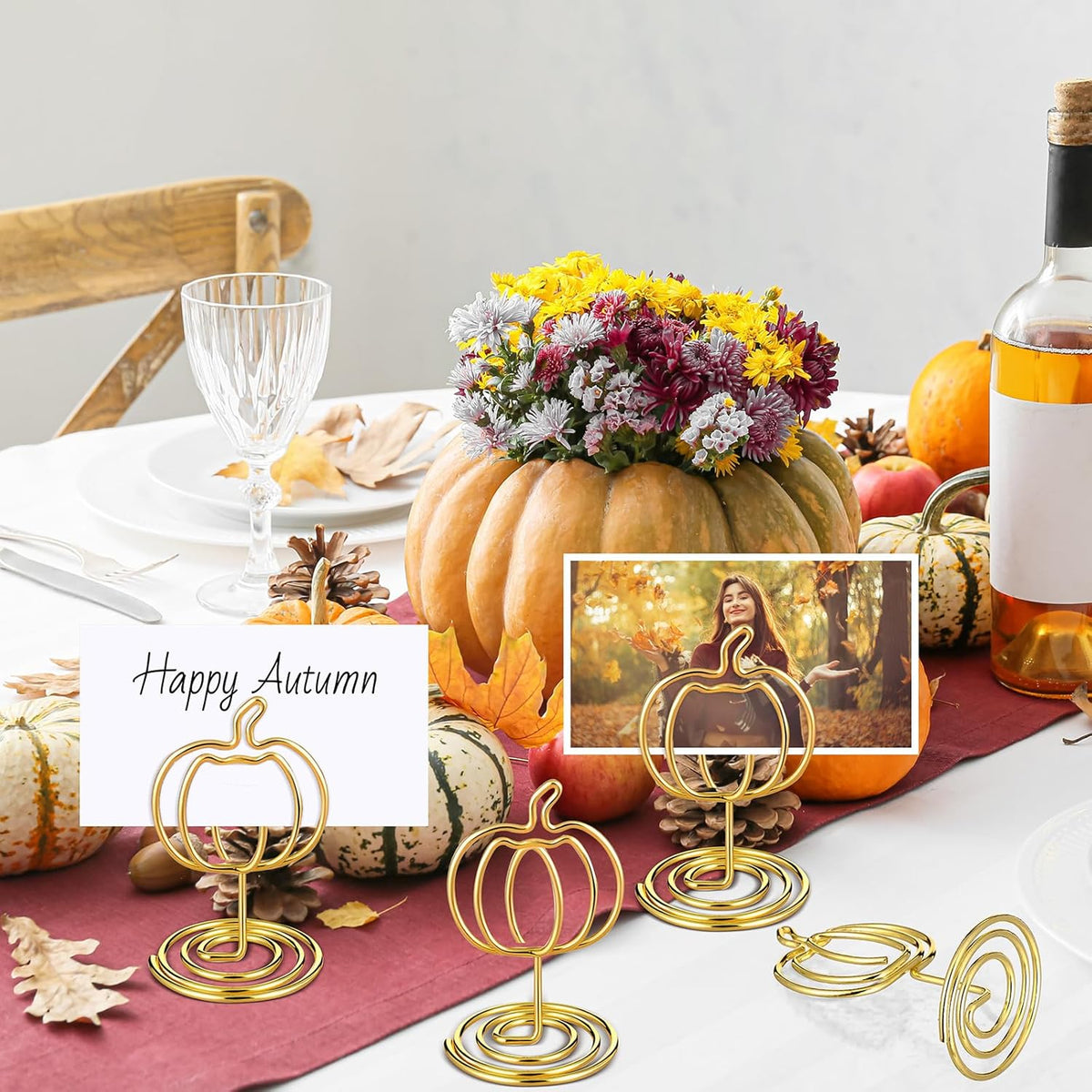 30 Pack Gold Pumpkin Table Decorations 5cm - Autumn Festival Ornaments