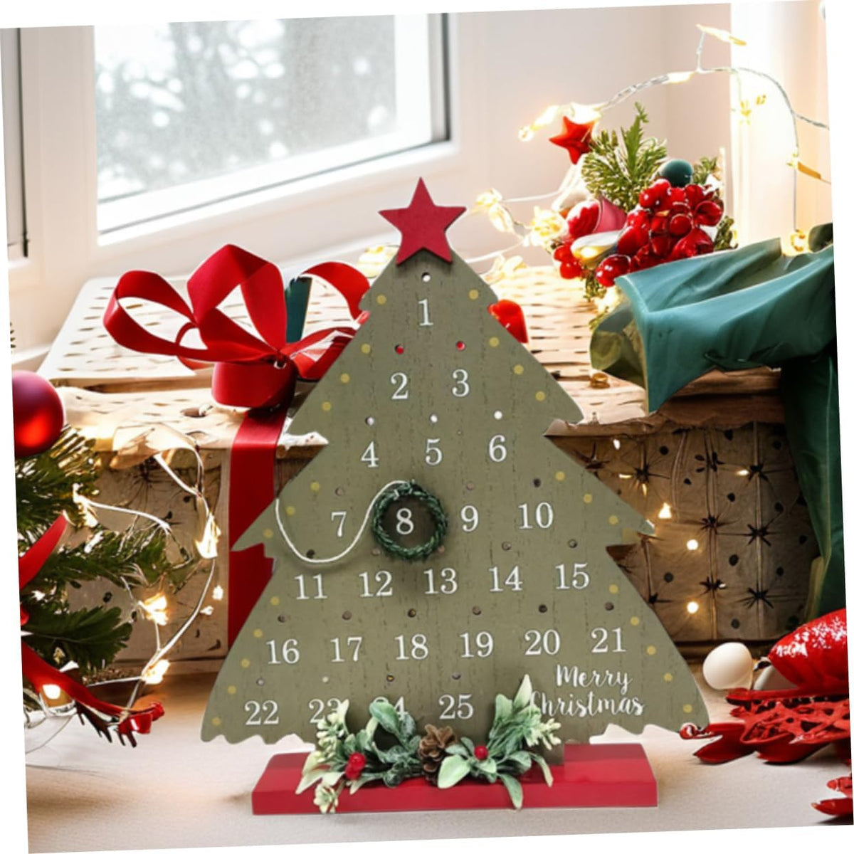 2026 Christmas Tree Advent Calendar - 1 Piece - Office Decoration - Holiday Countdown Function - Festive Charm