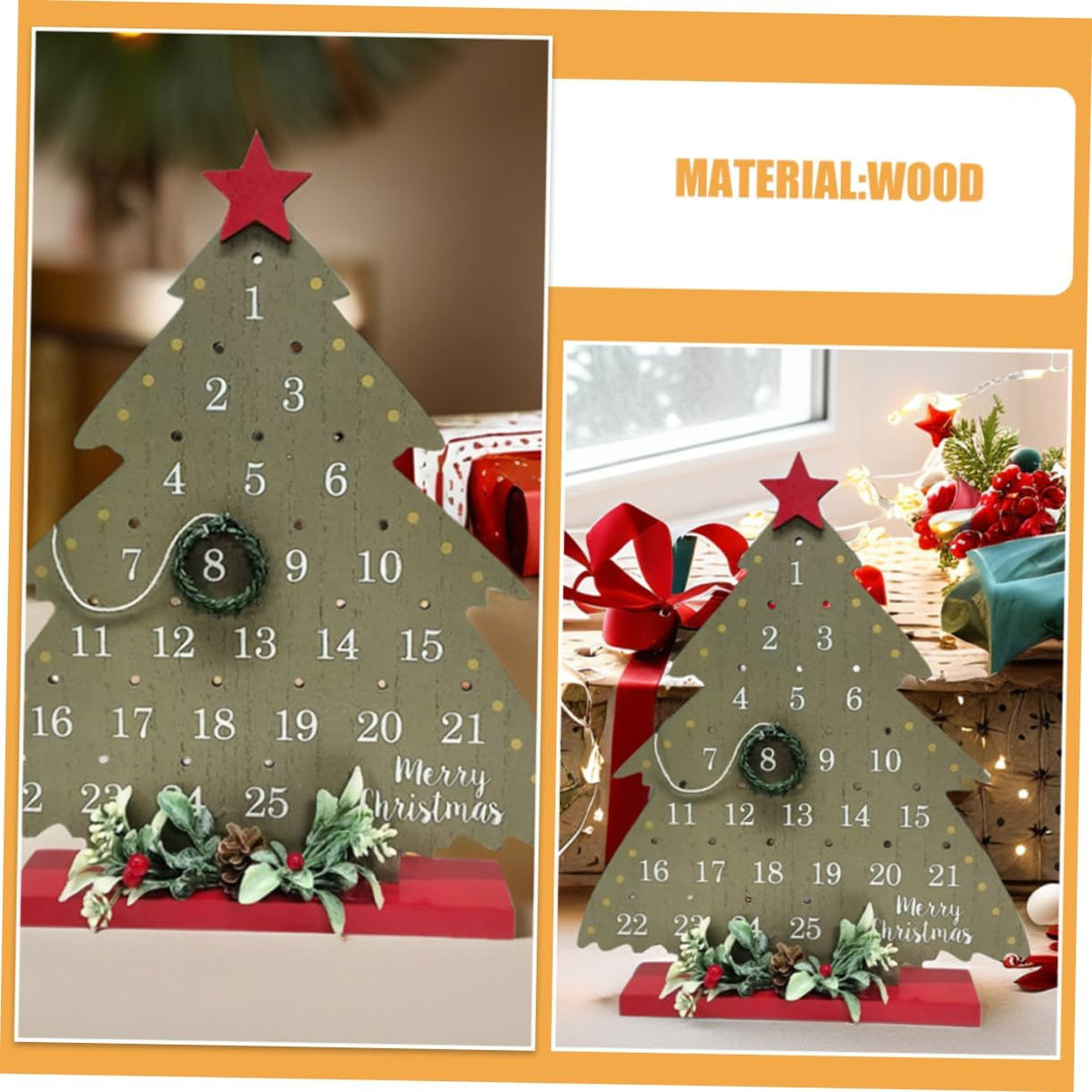 2026 Christmas Tree Advent Calendar - 1 Piece - Office Decoration - Holiday Countdown Function - Festive Charm
