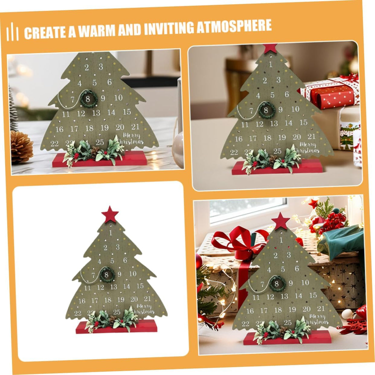 2026 Christmas Tree Advent Calendar - 1 Piece - Office Decoration - Holiday Countdown Function - Festive Charm